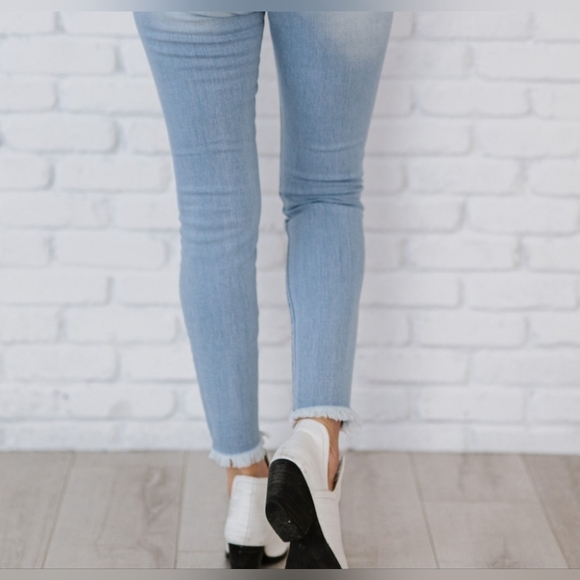 Kancan At Last Distressed Button Fly Skinny Jeans - Picture 6 of 9